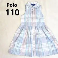 ポロバイラルフローレン　110 4T ノースリーブシャツワンピース　チェック柄