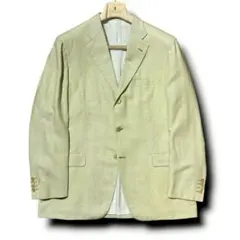 Brioni カシミヤ50% リネン50% グリーン テーラードジャケット 52