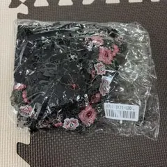 黒 花柄刺繍 ブラジャーショーツセット C85 ワイヤーあり
