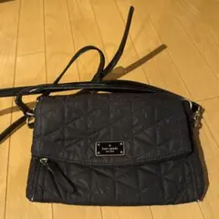 kate spade 黒 ショルダーバッグ　ナイロン　キルティング