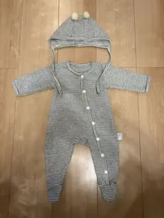 韓国ベビー服　 ストライプロンパース 双子