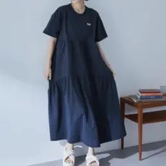 <速乾>PENNEYS/ペニーズ THE FOXティアード切り替え半袖ワンピース