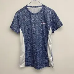 FILA レディース花柄 半袖 Tシャツ ネイビー　Mサイズ ✖️27のサムネイル