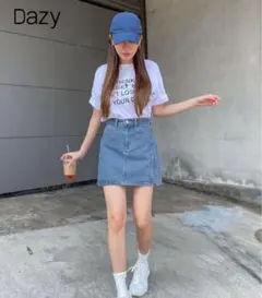 DAZY デニムスカート スリット入り スラントポケット