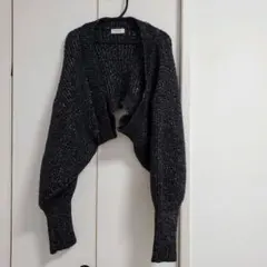 未使用 ローリーズファーム スパンコール ニットボレロ フリーサイズ 黒 羽織り
