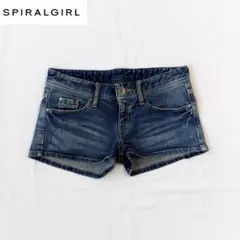 SPIRALGIRL★ストレッチデニムショーパン ヴィンテージ加工 24 Y2Kのサムネイル