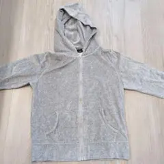 グレー フルジップ フード付きパーカー