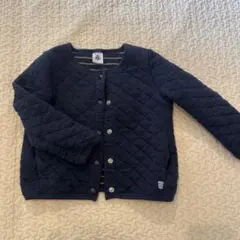 Petit Bateau ネイビー キルティングカーディガン 3ans