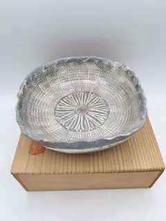 c902 菓子器 三島手 永野寿山 木箱 茶道具 古物