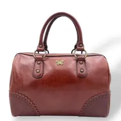 アナスイ ANNA SUI ミニボストンバッグ レザー ブラウン y2k 00s