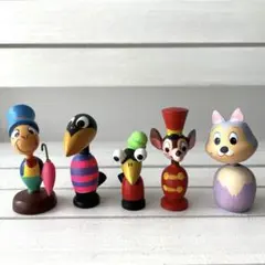 ディズニー まんがこけし ディズニー 木製フィギュア 5体セット レアのサムネイル