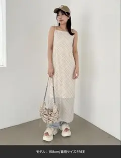 バイアスチェックキャミワンピース　3