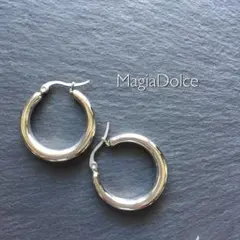 5282◉silver 26mm シルバーピアス フープピアス ステンレスピアス