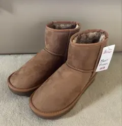 キャメル♪ムートン調ブーツ♪厚底♪防滑♪Mサイズ♪未使用♪