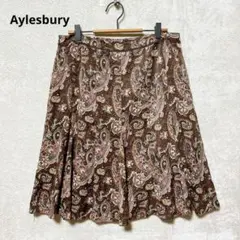 Aylesbury ペイズリー柄 フレアスカート XXL ブラウン レトロのサムネイル