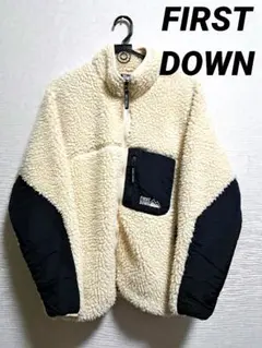 12/5終了 FIRST DOWN ボアフリースジャケット ボアブルゾン メンズ