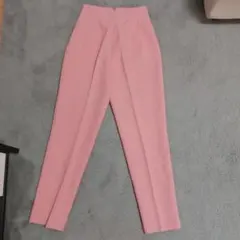 ZARA ザラ ハイウエスト カラーパンツ クロップド ピンク レトロ