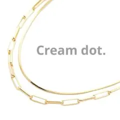 Cream dot. 2連ネックレス K18gp クリップ＆スネークチェーンのサムネイル