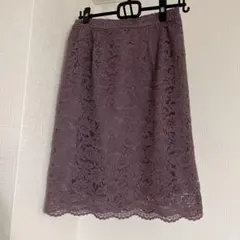 earth music&ecology パープル　レースタイトスカート　Sサイズ