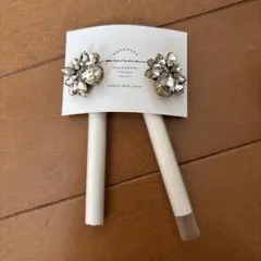 ハンドメイド クリスタルフラワーピアス　ウェディング　ブライダル