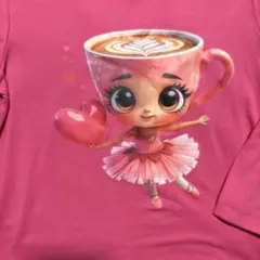 バレリーナデザイン長袖カットソー ピンク