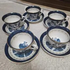 ニッコーダブルフェニックス山水カップ&ソーサー５客