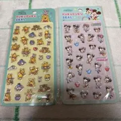 ディズニー　ぷくぷくシール　ミッキー&ミニー プーさん2枚セット