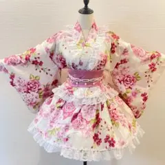 新品未使用 帯付き 浴衣ドレス 大人用 姫ギャル 量産型 ピンク 平成