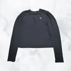ナイスクラップ　長袖カットソー　フロントオープン　パフスリーブ　ブラックFREE