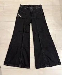 Diesel ブラック ワイドレッグ デニム