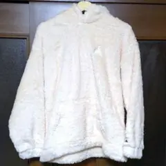 ディズニー　ミッキー耳付きボアパーカー　Sサイズ　フリース　白　ホワイト