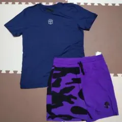 Hydrogen　中古　ネイビー Tシャツ 紫 迷彩ショーツ セット　М