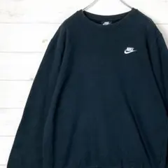 NIKE ナイキ スウェット トレーナー ロゴ刺繍 ブラック 黒　XL