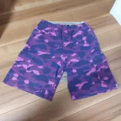 A BATHING APE パープル迷彩ハーフパンツのサムネイル