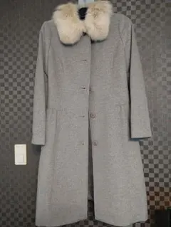 《美品》Private Label ファー襟 ロングコート アンゴラ・羊毛 M