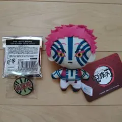 猗窩座 ヘッドマーク風ピンバッジ ぬいぐるみ