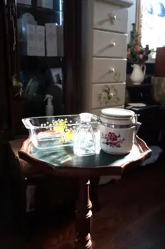 昭和レトロ・ナルミクックマミー・セラーメイト薔薇のキャニスター・ガラス醤油瓶