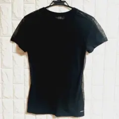 DIESEL（ディーゼル）　サイドメッシュ　半袖Tシャツ　ブラック　㊾のサムネイル
