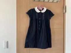 ファミリアネイビー 襟付き 半袖ワンピース