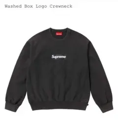 Supreme Washed Box Logo Crewneck ブラック