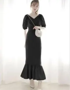 GRL 異素材カシュクールロングニットワンピース[rut561]