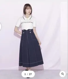 ジルバイジルスチュアート　ジルバイ　バイカラーステッチスカート　タグ付きのサムネイル