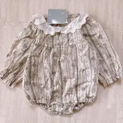 バースデイ　ロンパース　しまむら　長袖　ガーゼ　花柄　80 juo 新品　女の子