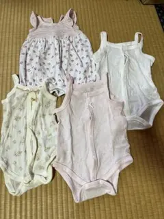 花柄コットンロンパース 4点セット