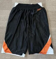 asics バスケットボールパンツ 黒/オレンジ バスパン ミニバス 160