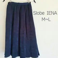 SLOBE IENA スウェードライク サテンスカート ネイビー イエナ