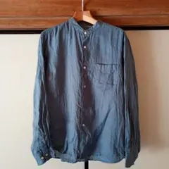 無印　麻 100%　フレンチリネン　長袖シャツ　L