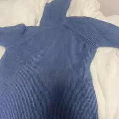 ブルー リブ編み ニット fifth