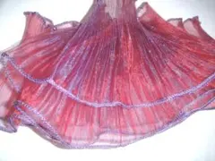 紫の玉虫色のようなフリル！トランスペアレントシースルー素材オーガンジー１１．７ｍ
