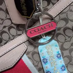 COACH ショルダーバッグ ベージュ/赤